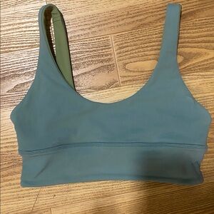 EUC Lululemon Align Reversible Bra Tidewater Teal / Green Foliage size 6.